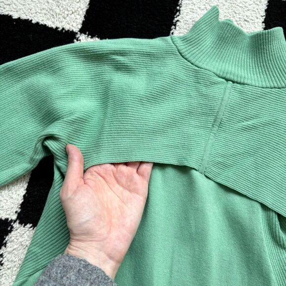 Armani Exchange Green Ribbed Quarter Zip Turtleneck Sweater M - Picture 7 of 8